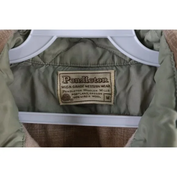 Vintage 70s Pendleton Mens Medium Wool Western Snap Button Board Shirt Plaid USA - Picture 4 of 7